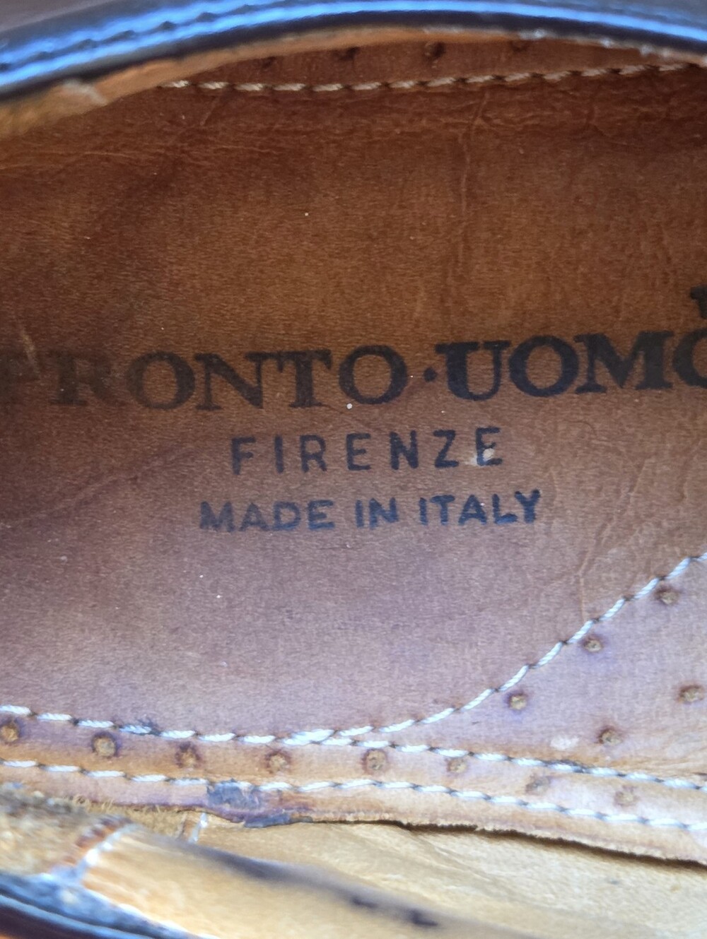 PRONTO Uomo Firenze Italian Leather Dress Shoes Derby Cap Toe Men's 11 Black - Picture 7 of 14